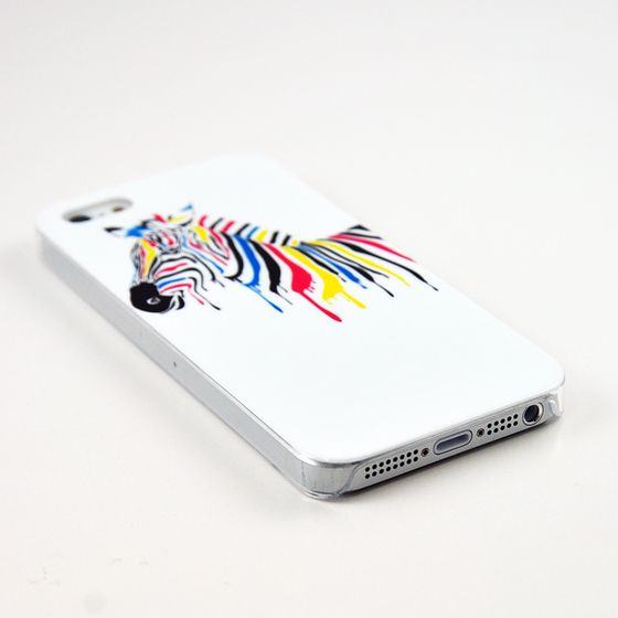 iPhone 5/5s カバー レインボーゼブラ ハードタイプケース