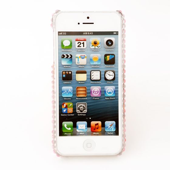 iPhone 5/5s カバー フラワーモチーフデコケース　ピンク