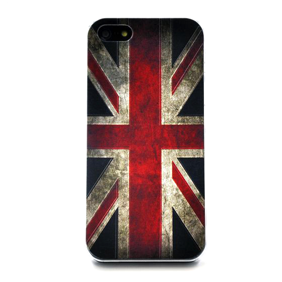 クールなiPhone5/5sケース 英国旗ユニオンジャック／クリアブラック