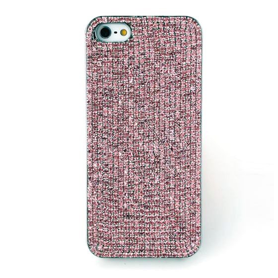 かわいいiPhone5/5sメタルケース ラインストーン／ピンク