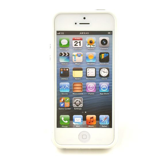 シンプルなiPhone5/5sバンパー（サイド透明）　ホワイト