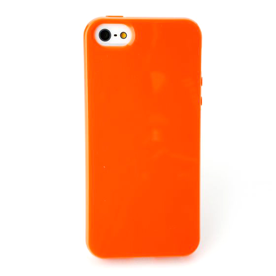 かわいいiPhone5/5sシンプルラバーケース／オレンジ