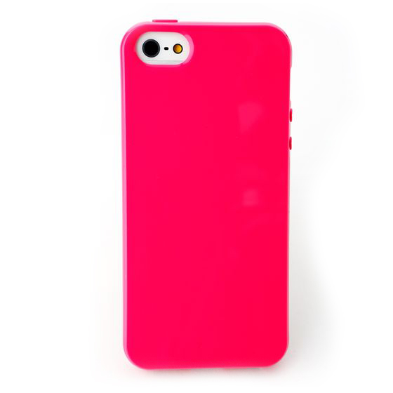 かわいいiPhone5/5sシンプルラバーケース／ピンク
