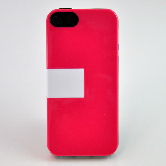 クールなiPhone5/5sケース シンプルハードケース　スタンド付／ピンク