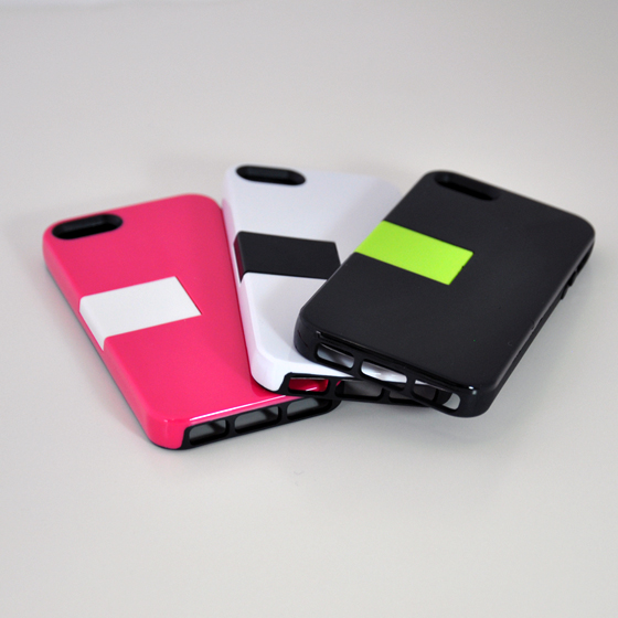 クールなiPhone5/5sケース シンプルハードケース　スタンド付／ピンク