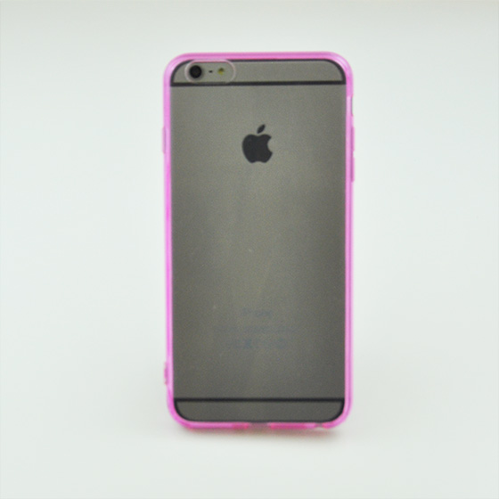 シンプルなiPhone6Plusケース ハードタイプ／クリアピンク